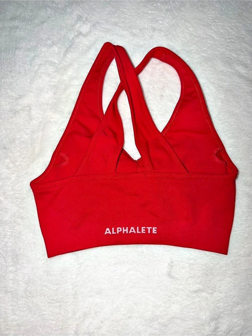Alphalete Strappy Sports Bra Red